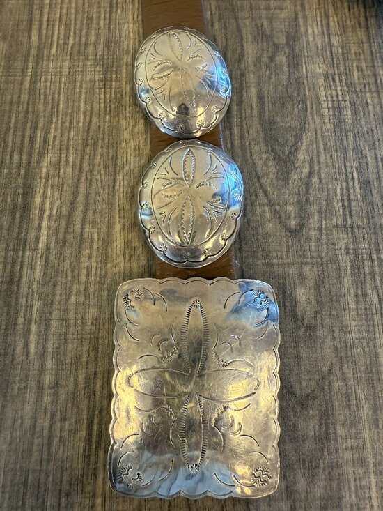 Accessories - Sterling Silver Concho Belt stamped RN